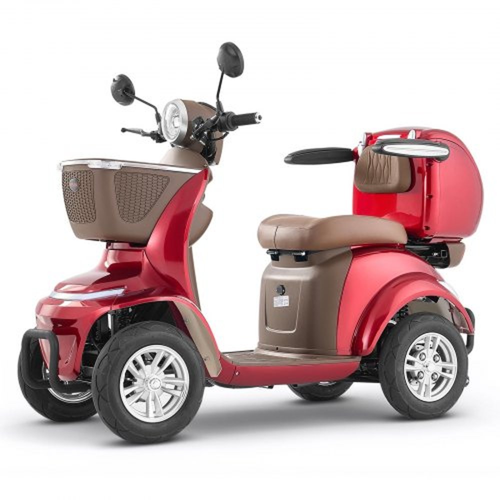 VEVOR Heavy Duty 4-Wheel Mobility Scooters for Seniors & Adults, 500lbs Capacity, 21.5 Miles 3-Speed Long Range, 1000W All Terrain Electric Recreation