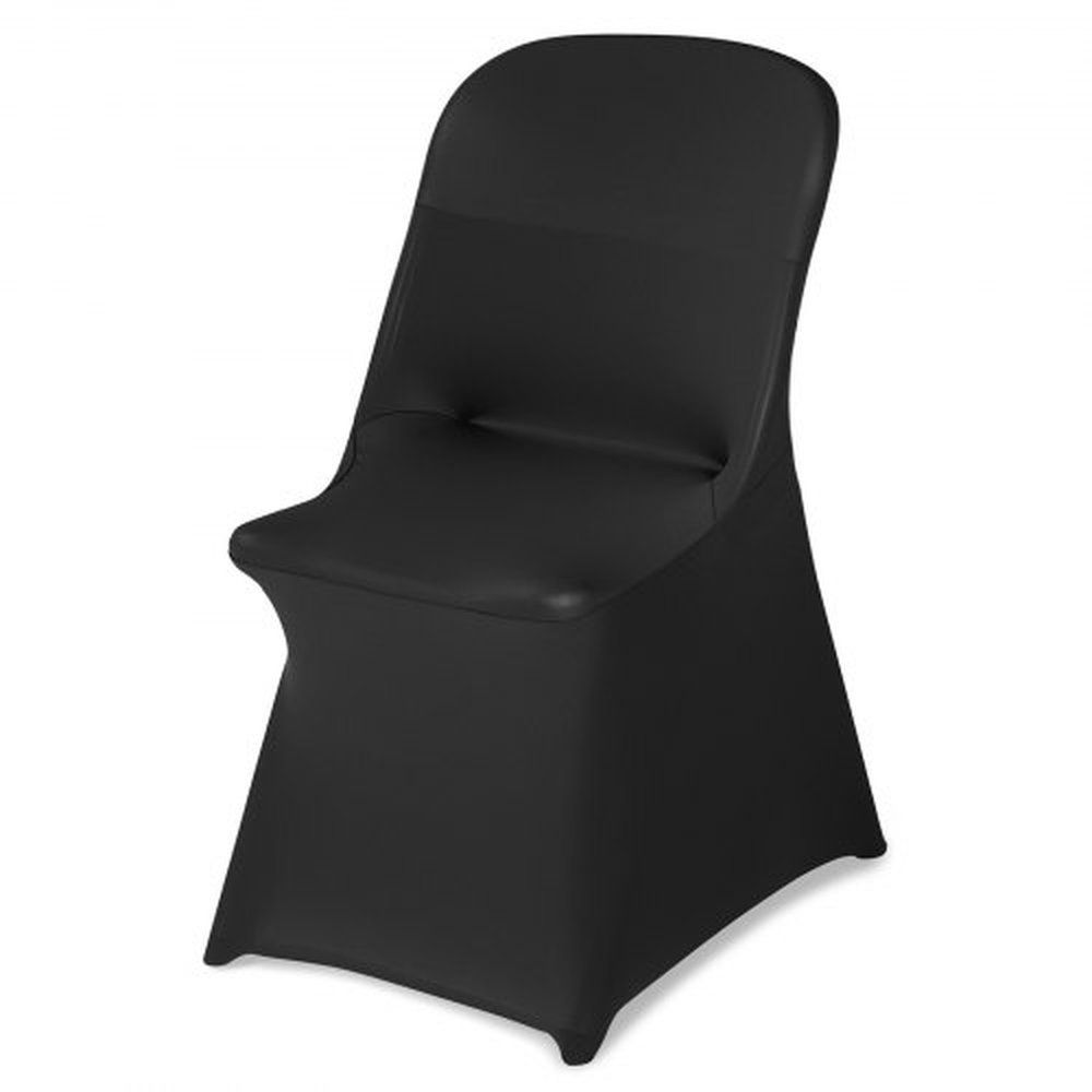 VEVOR 30 Pcs Black Chair Covers, Polyester Spandex Chair Cover, Stretch Slipcovers for Wedding Party Dining Banquet Flat-Front Chair Covers, Fits Chai