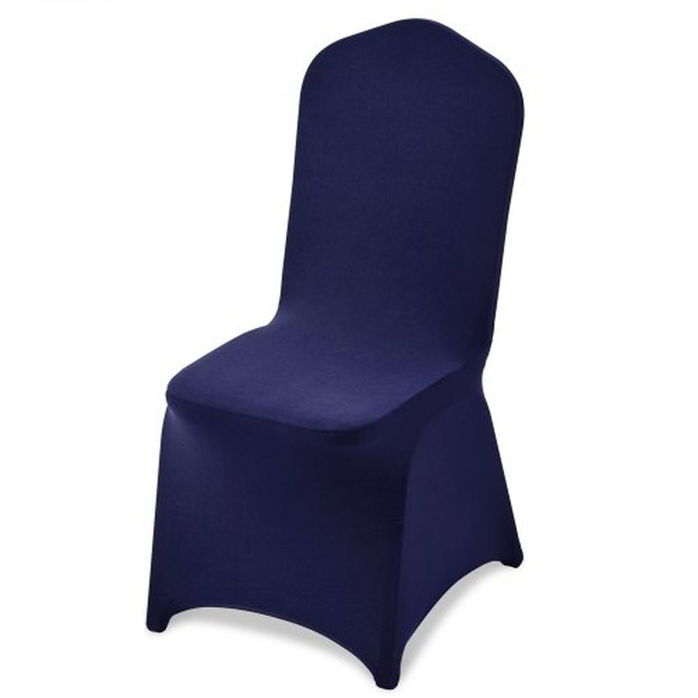 VEVOR 50 Pcs Navy Blue Chair Covers, Polyester Spandex Chair Cover, Stretch Slipcovers for Wedding Party Dining Banquet Flat-Front Chair Covers, Fits
