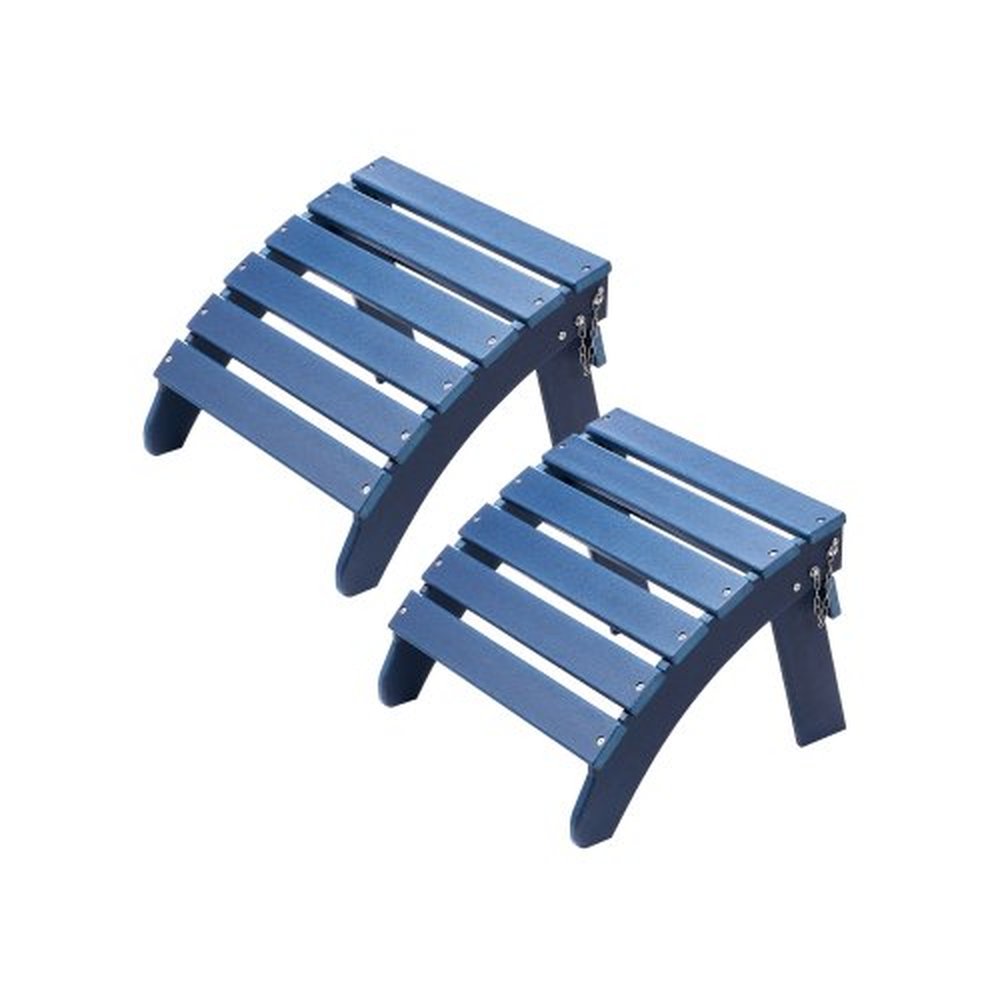 VEVOR Adirondack Ottoman Set of 2, 18.7L x 18.9W x 13.8H Inch HDPE Plastic Folding Adirondack Ottoman, Weather-Resistant Foot Rest for Adirondack Chai