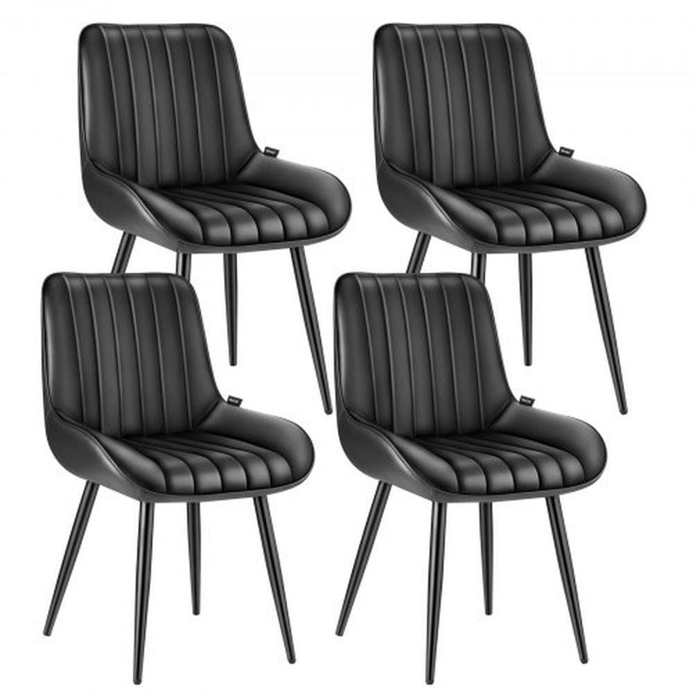 VEVOR Modern Dining Room Accent Chairs Set of 4, Upholstered Fabric Side Chair for Dining Tables, Space-Saving Kitchen Table Chair with Thick Cushions
