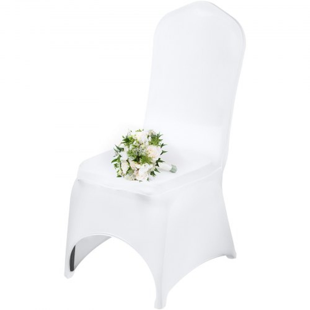 VEVOR Stretch Spandex Folding Chair Covers, Universal Fitted Arched Front Cover, Removable Washable Protective Slipcovers, for Wedding, Holiday, Banqu