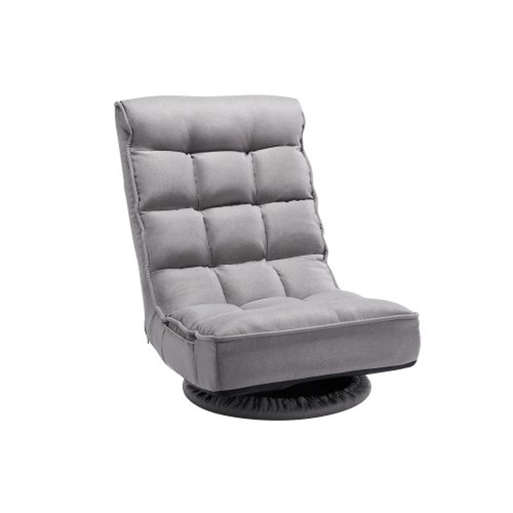 VEVOR Swivel Floor Gaming Chair, 360-Degree Rotating Floor Chair with 4 Adjustable Position Folding Backrest and Lumbar Support, Folding Video Reclini