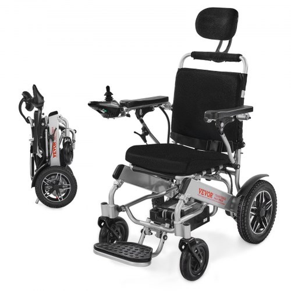VEVOR Electric Wheelchair for Adults, 300lbs Capacity with Adjustable Backrest, Foldable & Lightweight Motorized Wheelchair, 13-Mile Range, All-Terrai