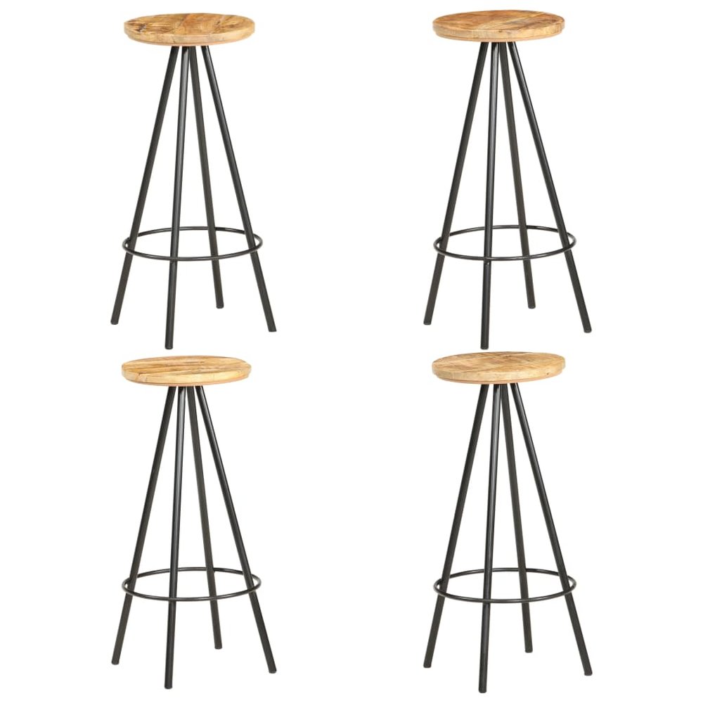 vidaXL Bar Stool Set of 4 Brown and Black