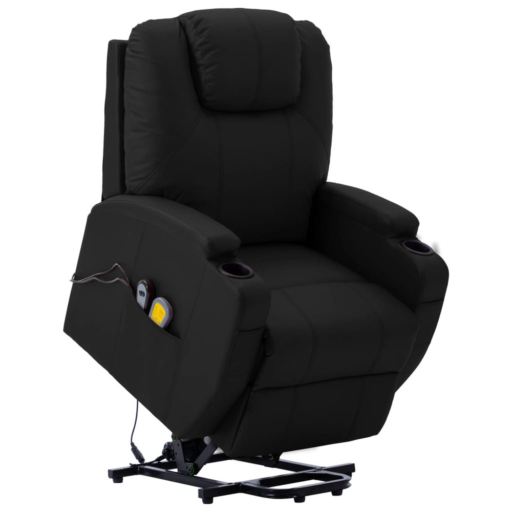 vidaXL Stand Up Massage Chair Black Faux leather Adult