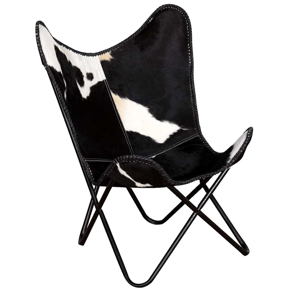vidaXL Butterfly Chair Black and White