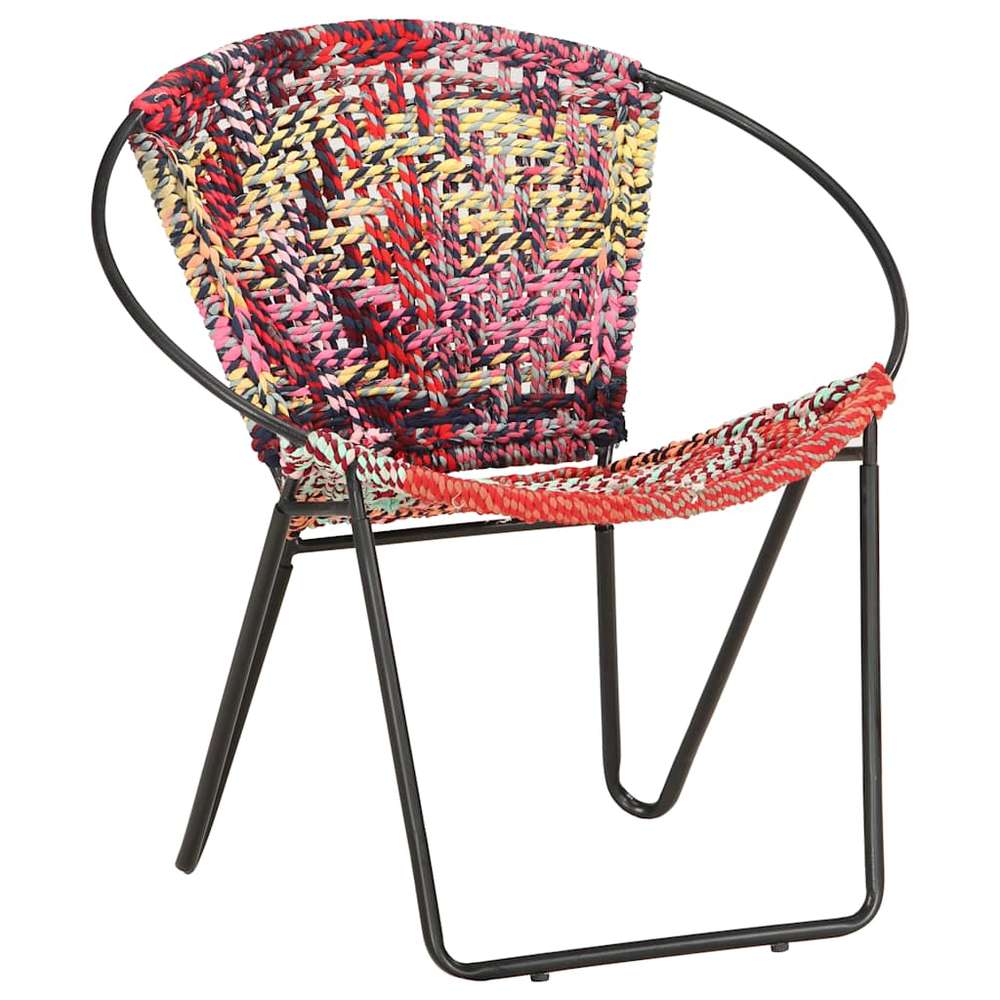vidaXL Chair Multicolor Chindi fabric (100% cotton), powder-coated steel