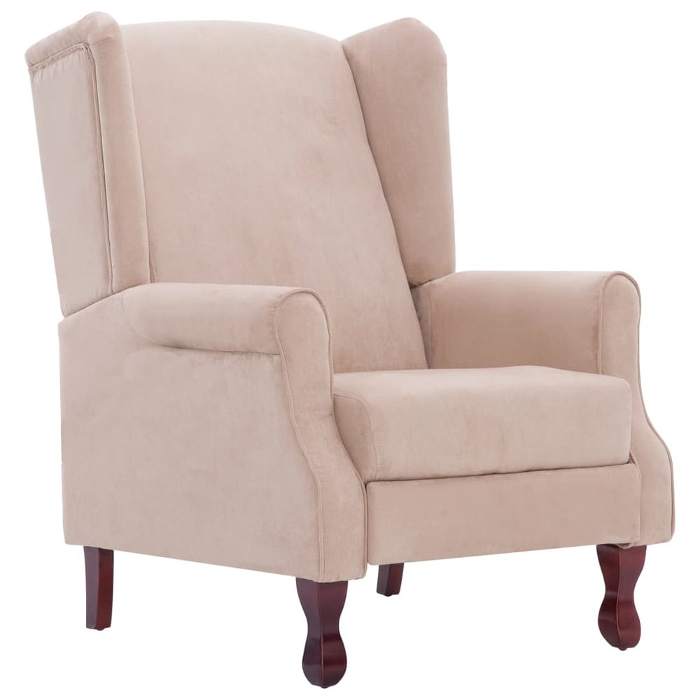 vidaXL Armchairs Cream Polyester fabric, Wooden frame Standard Armchair
