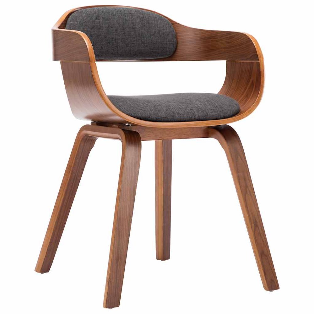 vidaXL Dining Chair Dark Grey Cotton, Polyester, Bentwood Standard