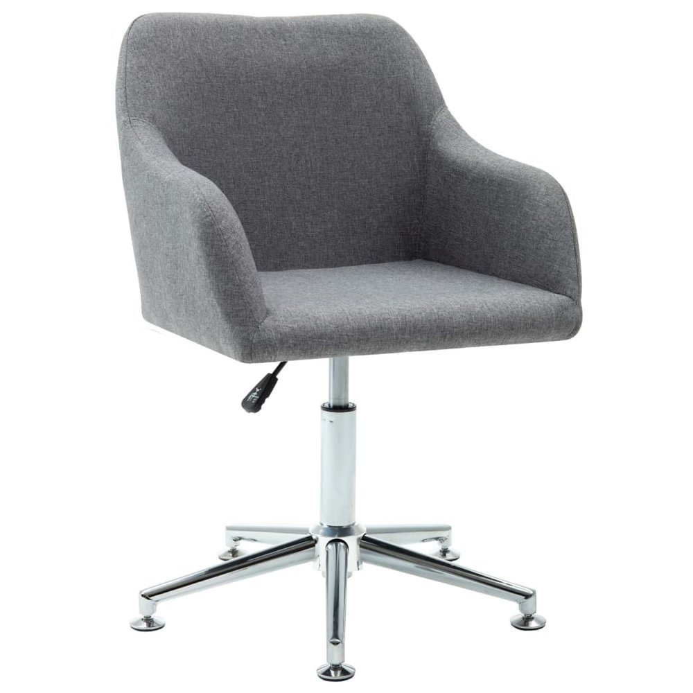 vidaXL Dining Chair Light Grey Polyester, Plywood, Steel Adjustable