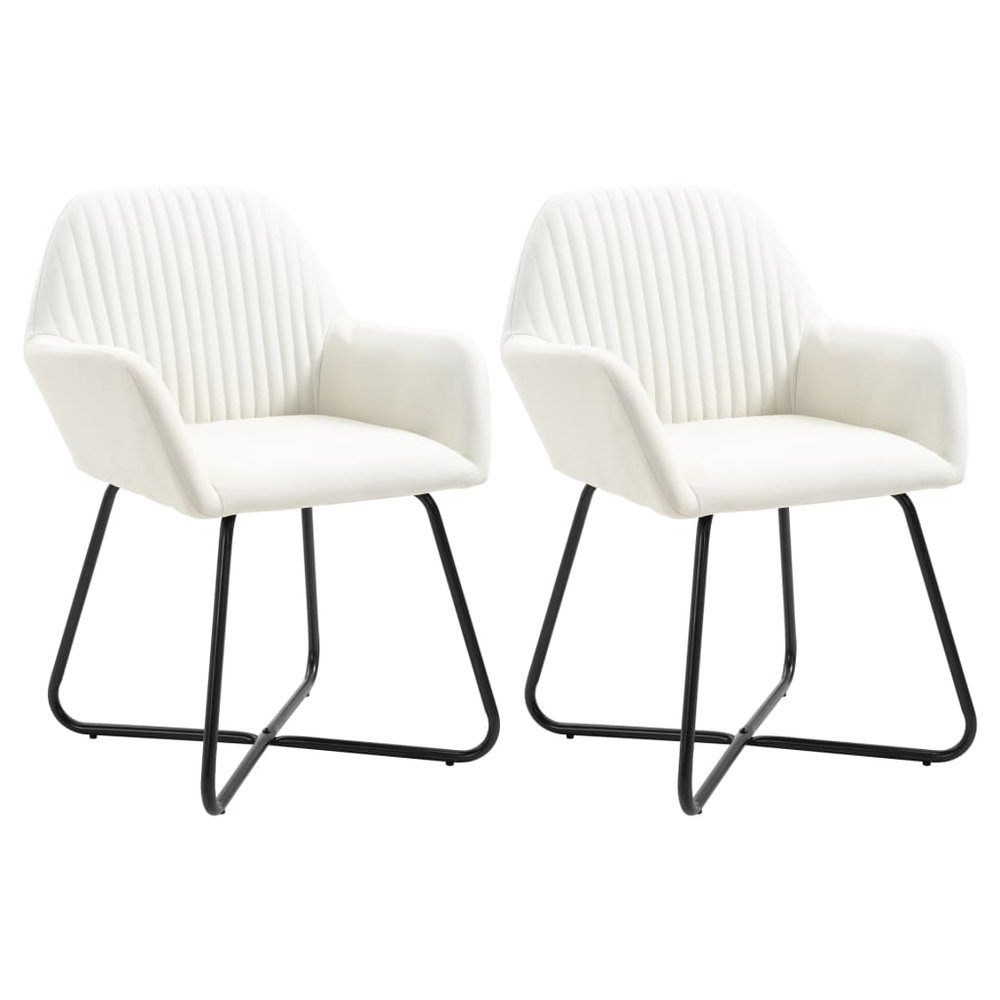 vidaXL Dining Chair Set of 2 Cream