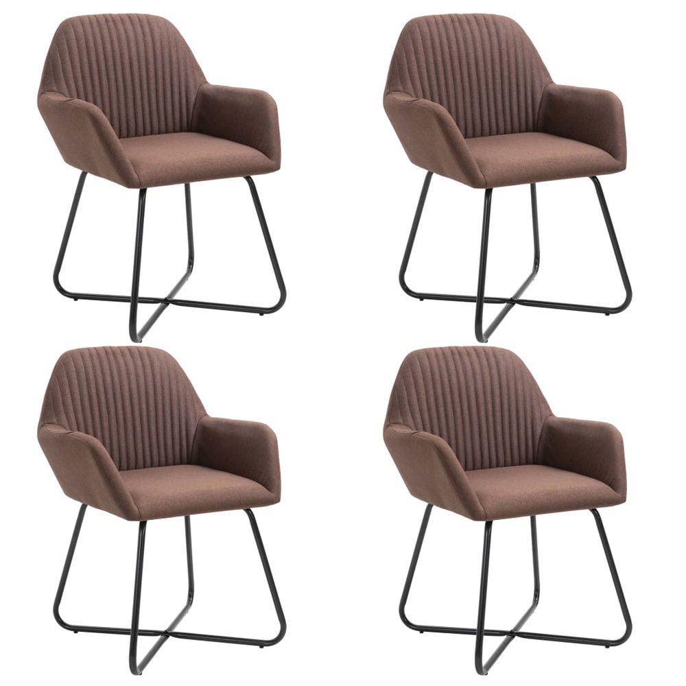 vidaXL Dining Chairs 4 pcs Brown Fabric