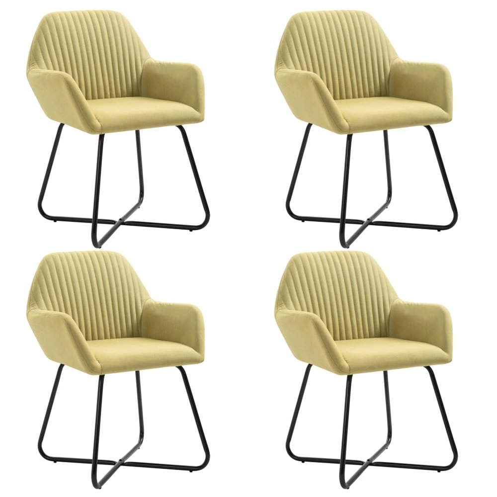 vidaXL Dining Chairs 4 pcs Green Fabric