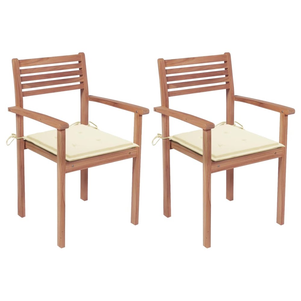 vidaXL Garden Chair Set of 2 Cream