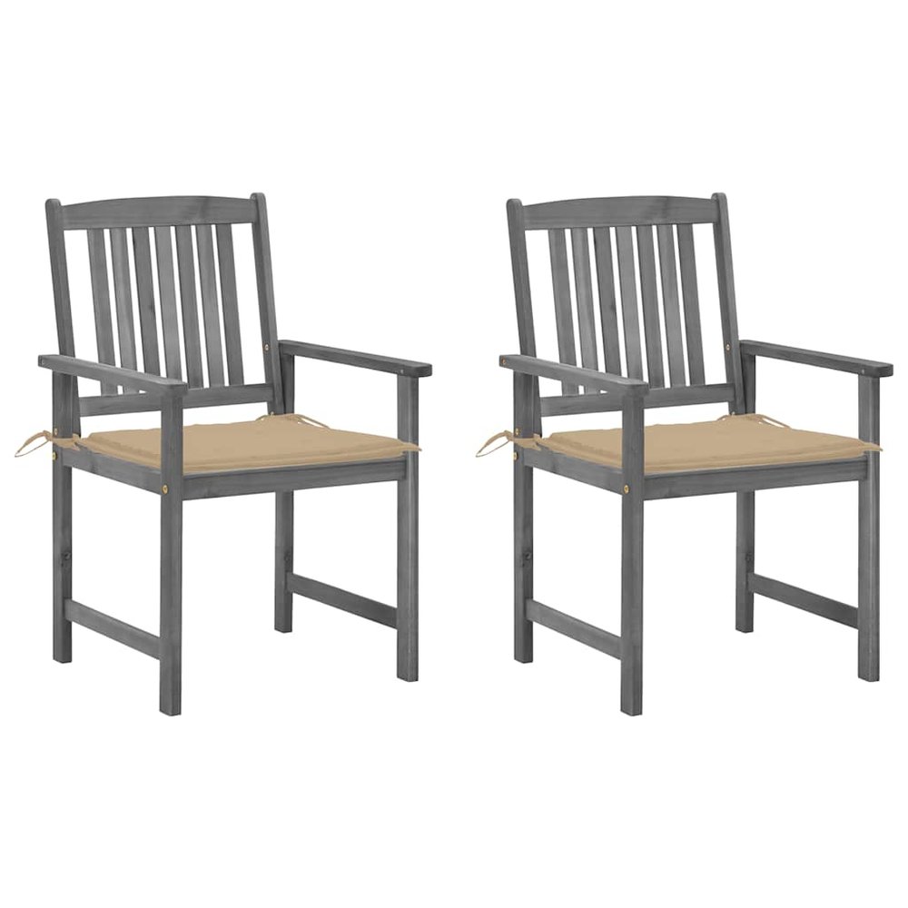 vidaXL Garden Chair Set of 2 Grey