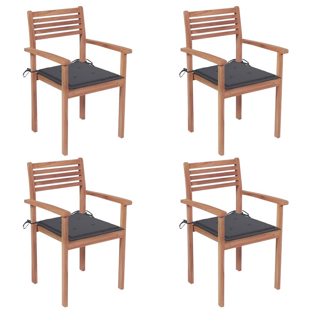 vidaXL Garden Chair Set of 4 Teak