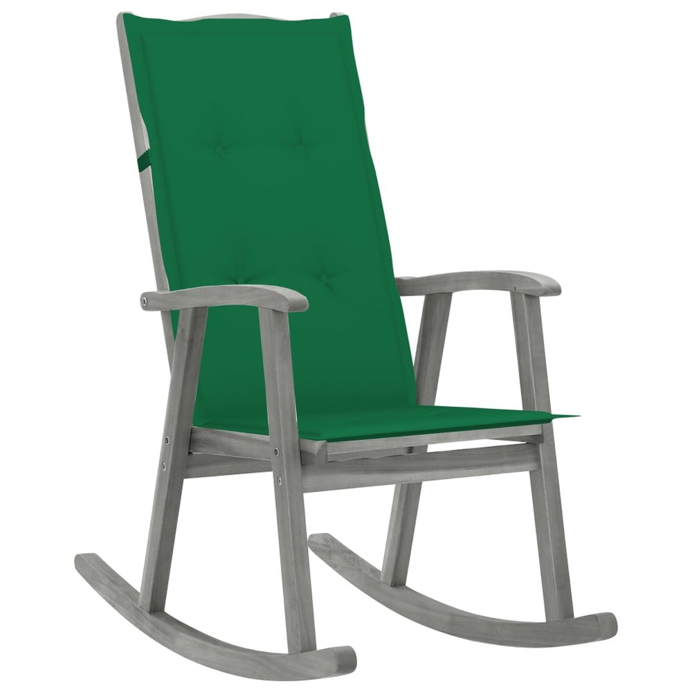 vidaXL Wooden Rocking Chair Grey Solid Acacia wood Large Rocking Chair