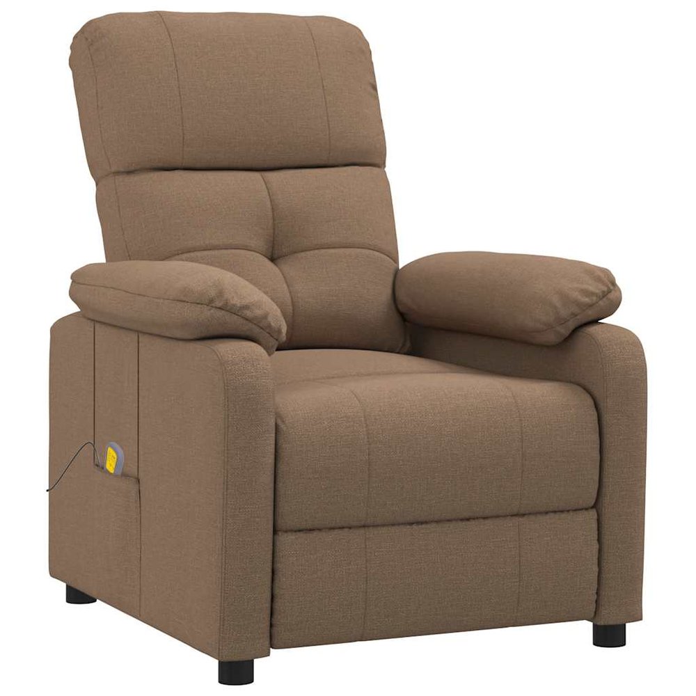 vidaXL Massage Chair Brown Fabric, Wood, Metal Large