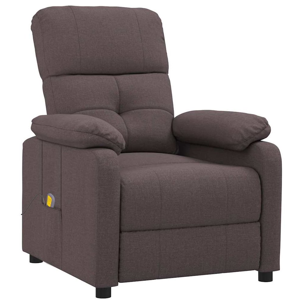 vidaXL Massage Chair Dark Brown Fabric, Wood, Metal 28.7 x 35.4 x 39.4 in