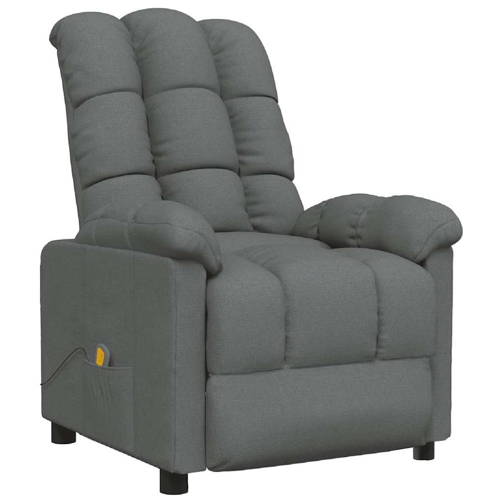 vidaXL Massage Chair Dark Grey 100% polyester, plywood, iron Standard
