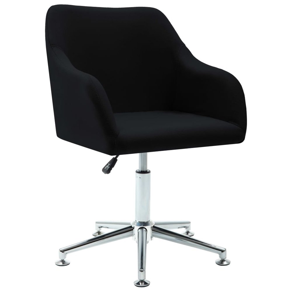 vidaXL Office Chair Black Polyester, Plywood, Steel Medium Swivel