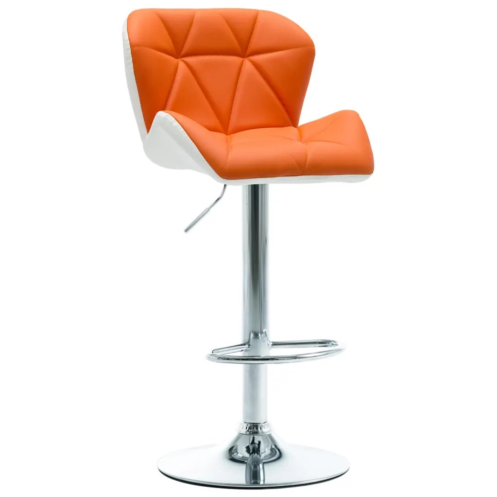 vidaXL Bar Stool Orange 17.32 x 18.90 x 41.54 in Faux Leather