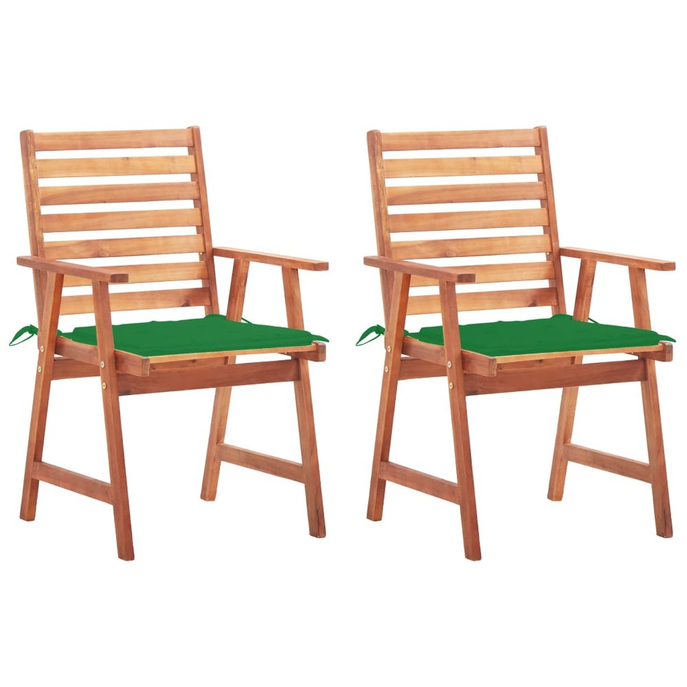 vidaXL Outdoor Chair Set of 2 Green, Brown