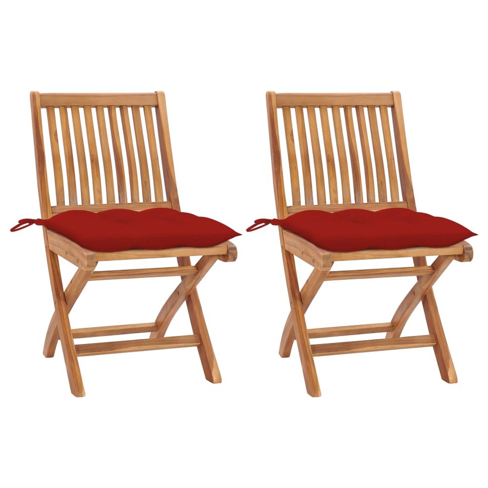 vidaXL Patio Chair Set of 2 Teak wood Finely sanded teak wood Standard