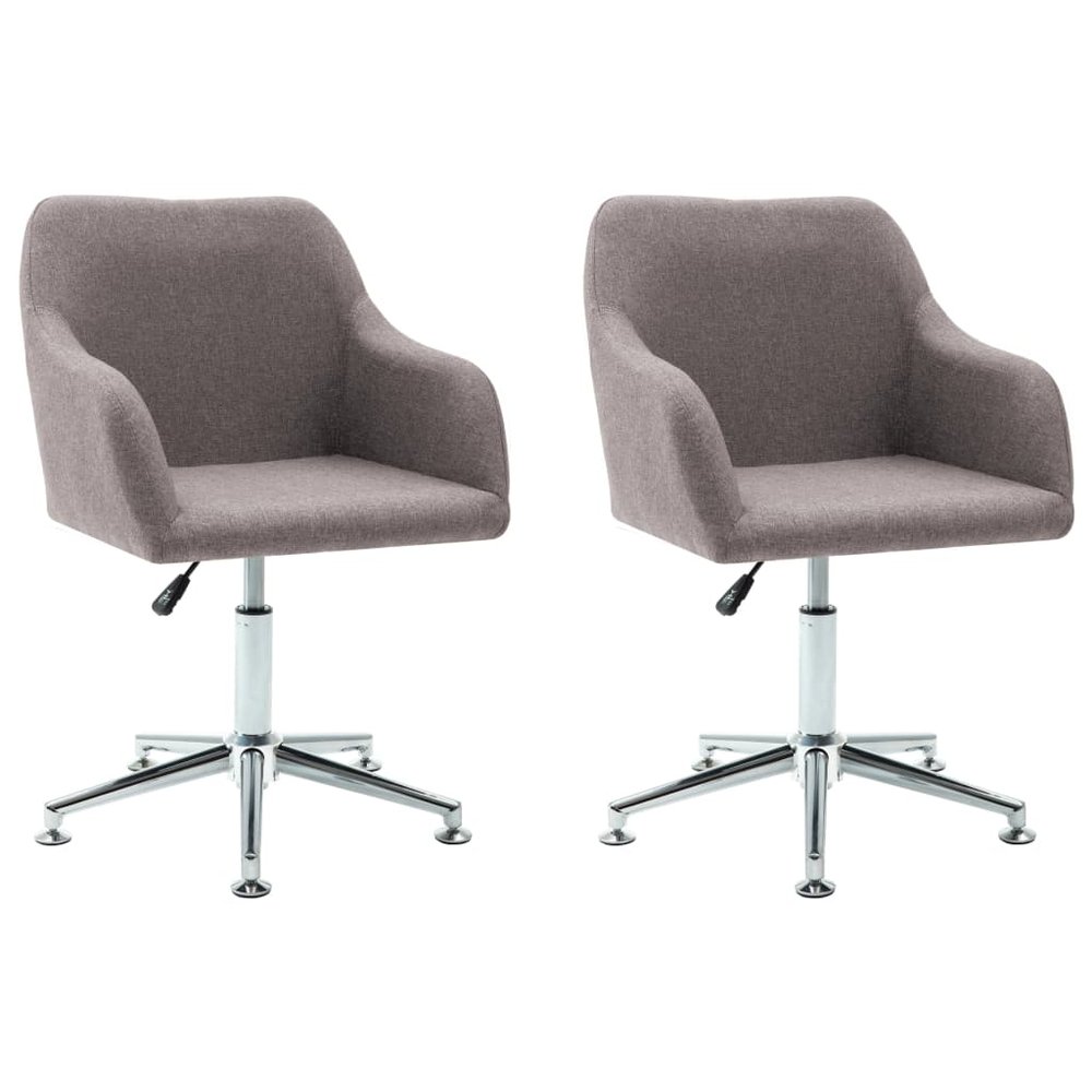 vidaXL Dining Chair Set of 2 Taupe Fabric, Plywood, Steel Standard