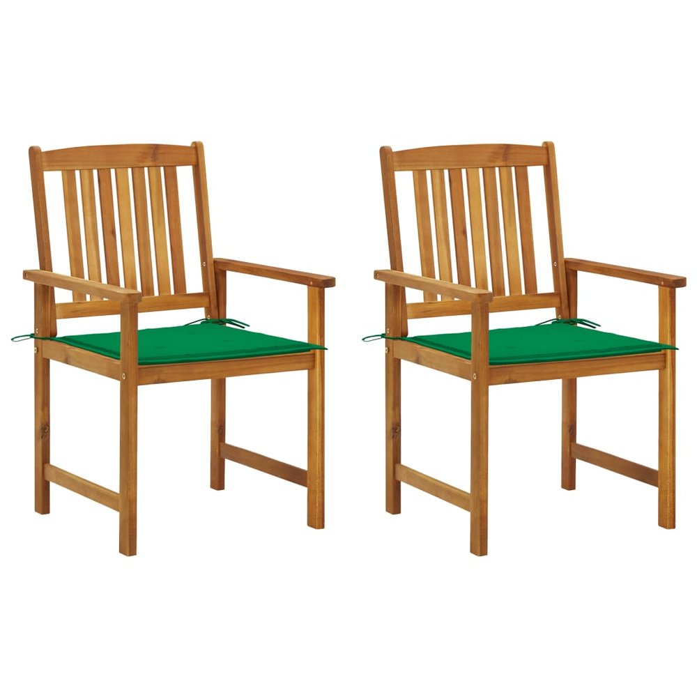 vidaXL Garden Chair Set of 2 Wooden, Green