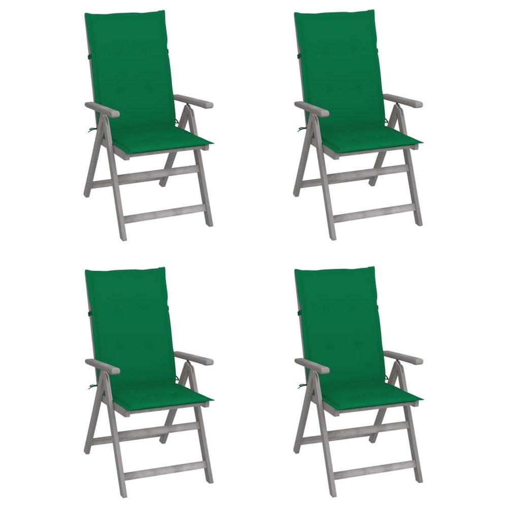 vidaXL Garden Chair Set of 4 Grey, Green