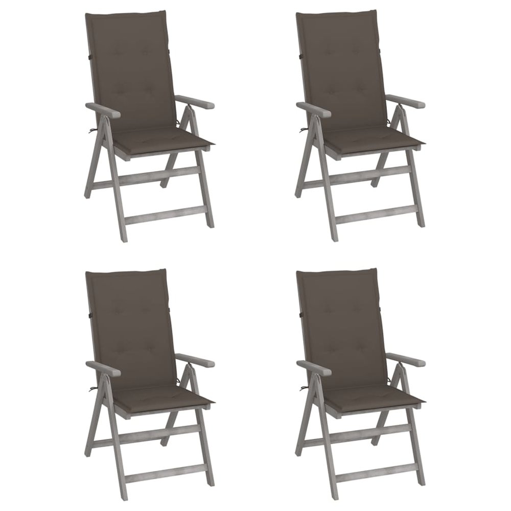 vidaXL Garden Chair Set of 4 Grey