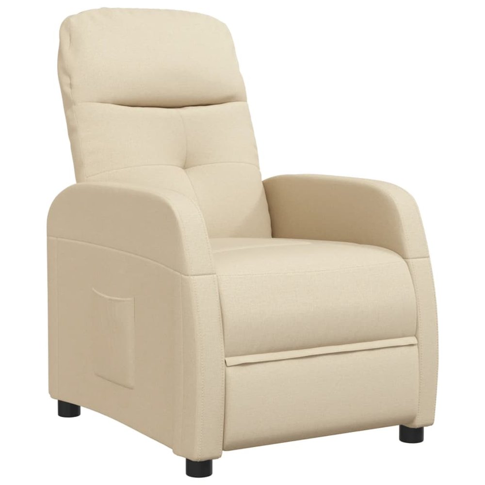 vidaXL Recliner Cream Fabric