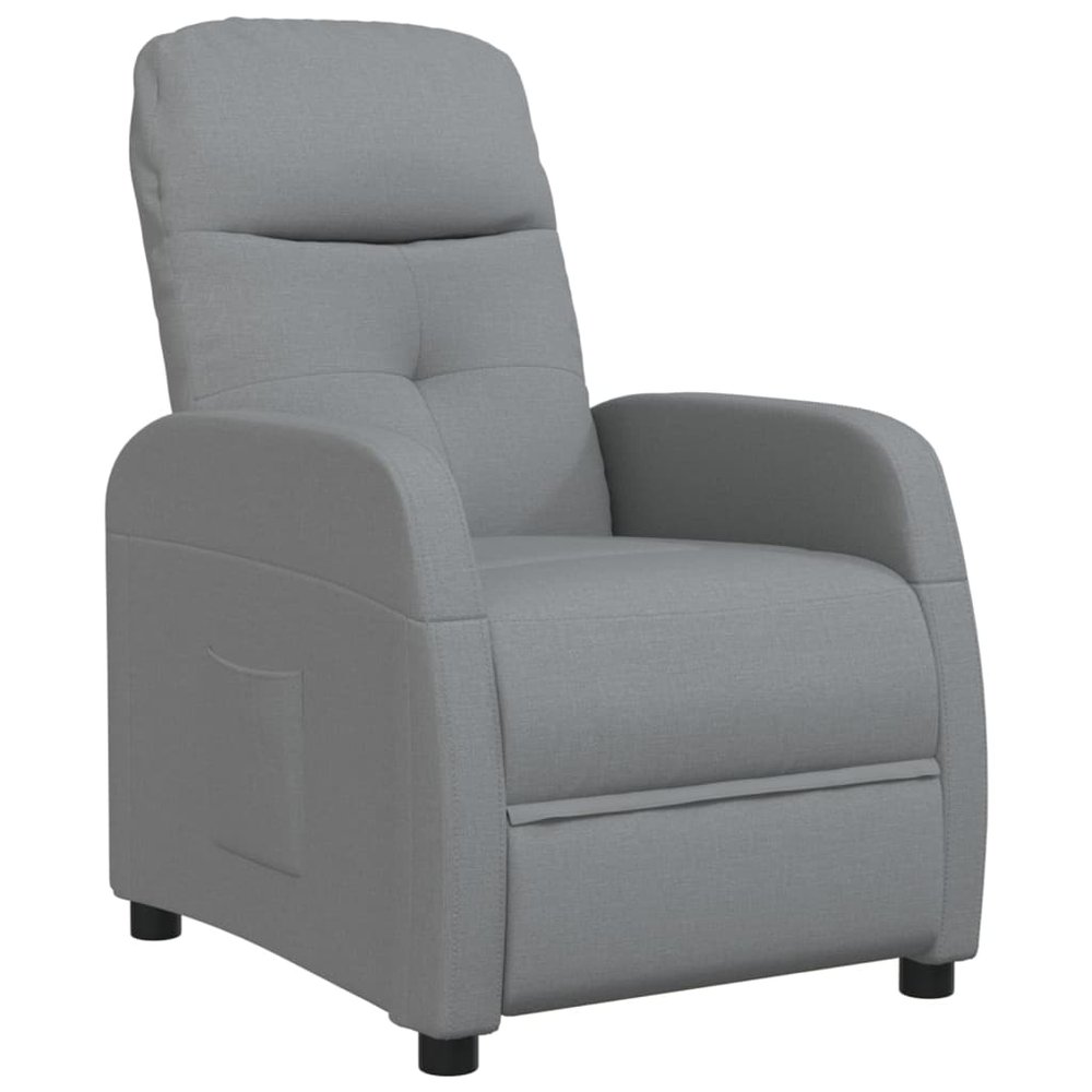 vidaXL Recliner Light Gray Polyester Standard Adjustable Headrests