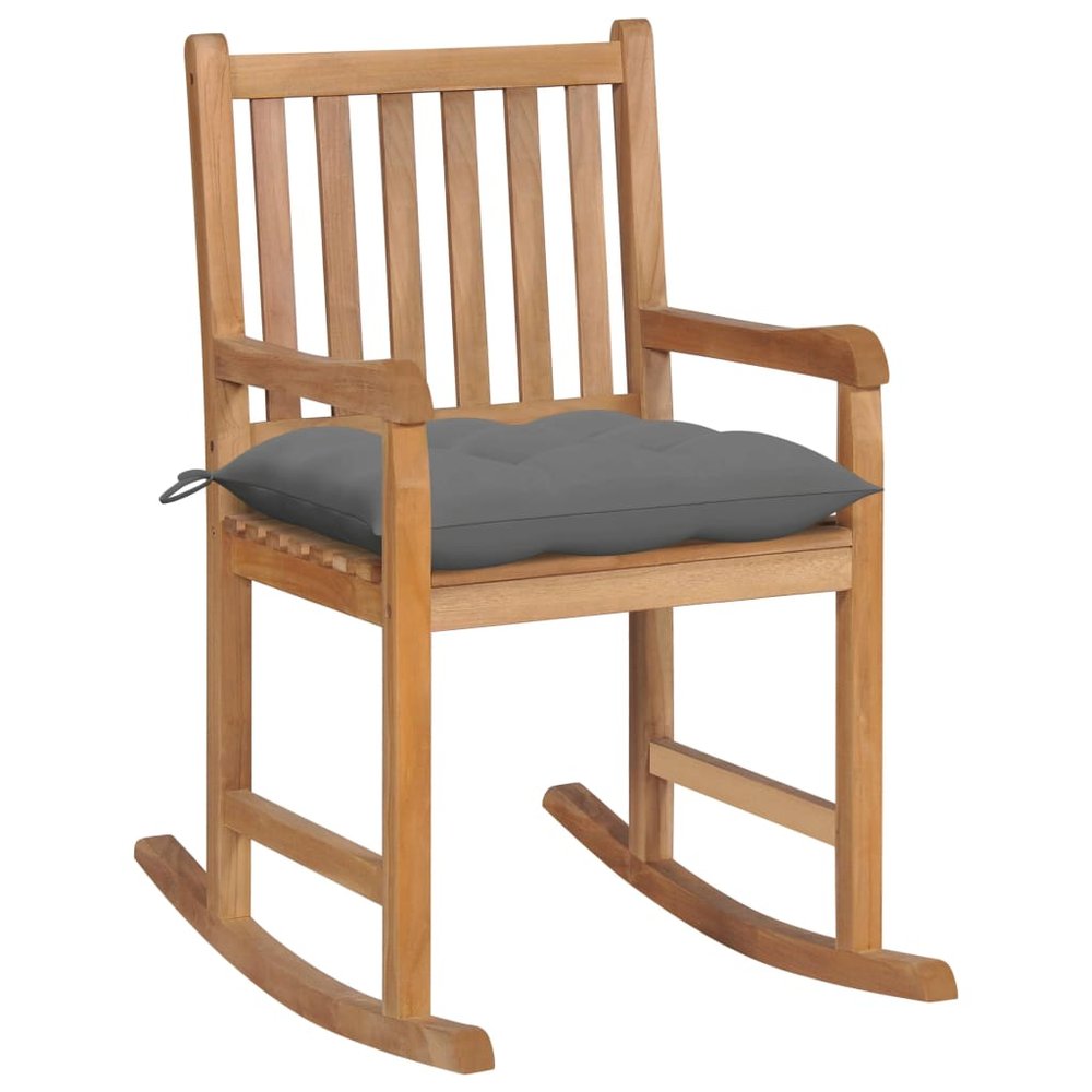 vidaXL Rocking Chair Teak Solid Teak Wood Standard Rocking Chair