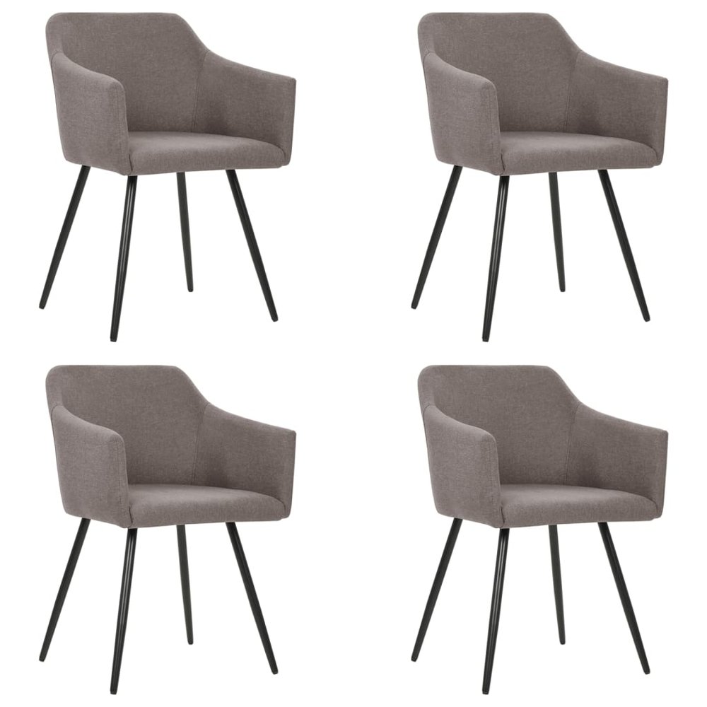 vidaXL Dining Chair Set of 4 Taupe Fabric (100% polyester), metal Medium