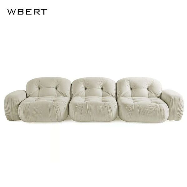 WBERT Italian Minimalist Lamb's Wool Modular Sofa Style Internet Celebrity Fashionable Nordic Living Room Sofas furniture