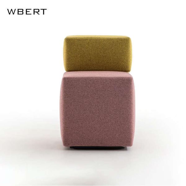 Wbert Modern Leather Square Cube Sofa Stool Space-saving Living Room And Dining Combination Simple Leisure Chair Design