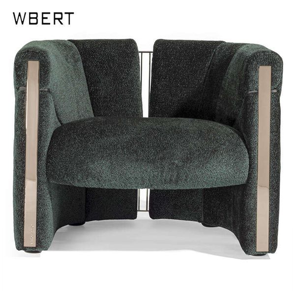 WBERT Nordic light design metal arc villa home sofa Fashion hotel club homestay reception leisure chair